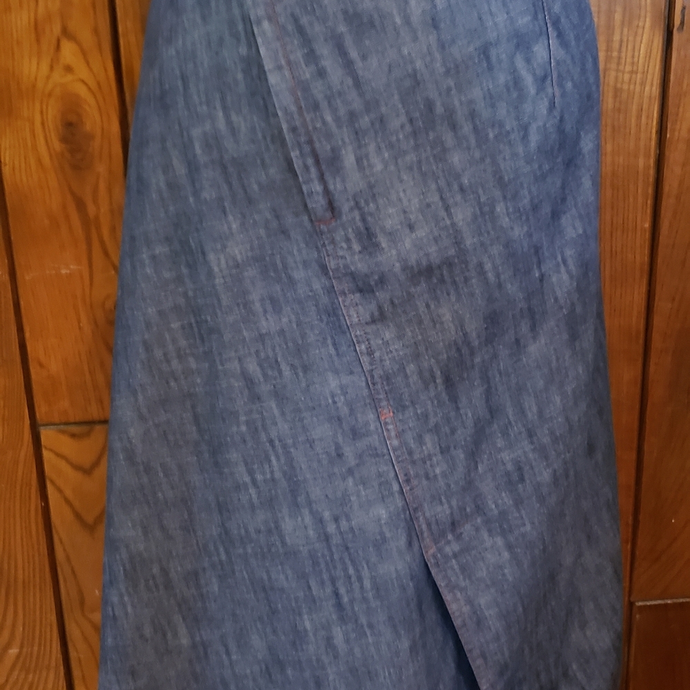 Armani Exchange vintage blue jean skirt asymmetry